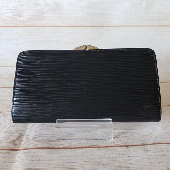 Louis Vuitton Epi Leather Bifold Long Wallet Black Luxury Designer - Picture 6 of 16